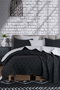 L'essentiel linge de maison Juego de Colcha Doble Negro y Gris